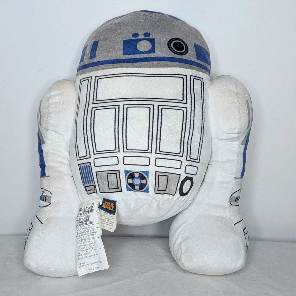 Disney Star Wars R2-D2 Large Plush Stuffed Droid Toy 18 in White Blue‎